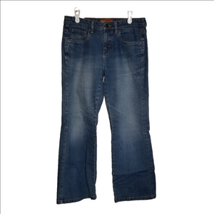 Lee One True Fit Straight Leg Boot Cut Blue Jeans Label Reads Size 7/8P